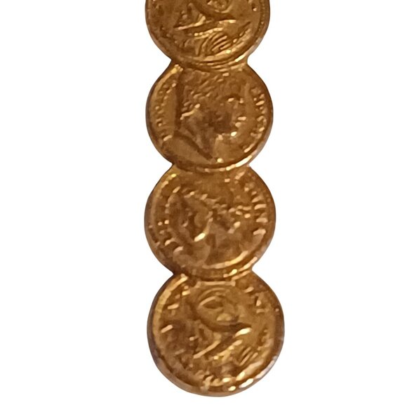 Brass Plated Coin Hairpin Vintage - Picture 4 of 4